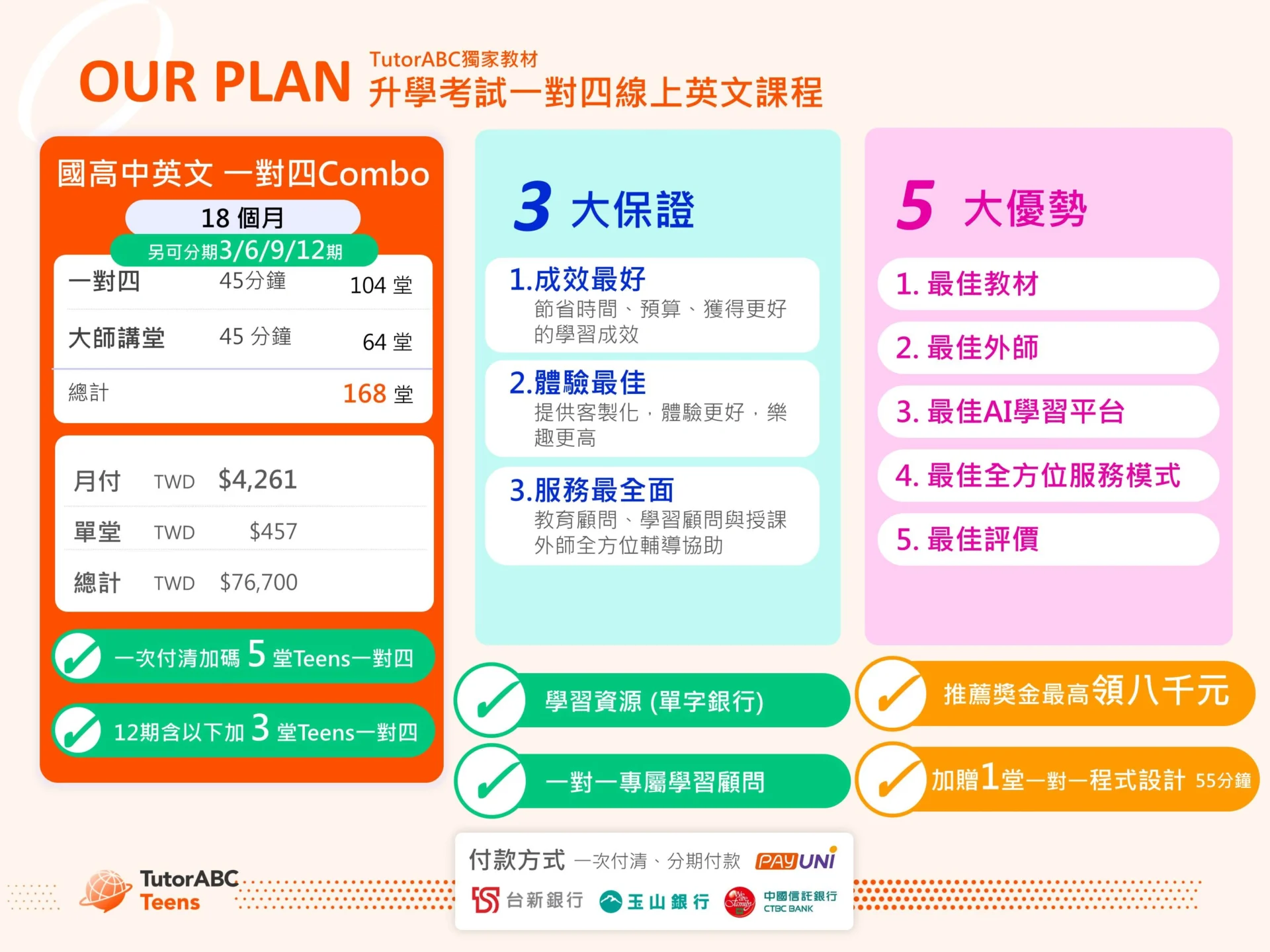 TutorABC Teens Junior Senior 國高中英文升學英文班價格2026