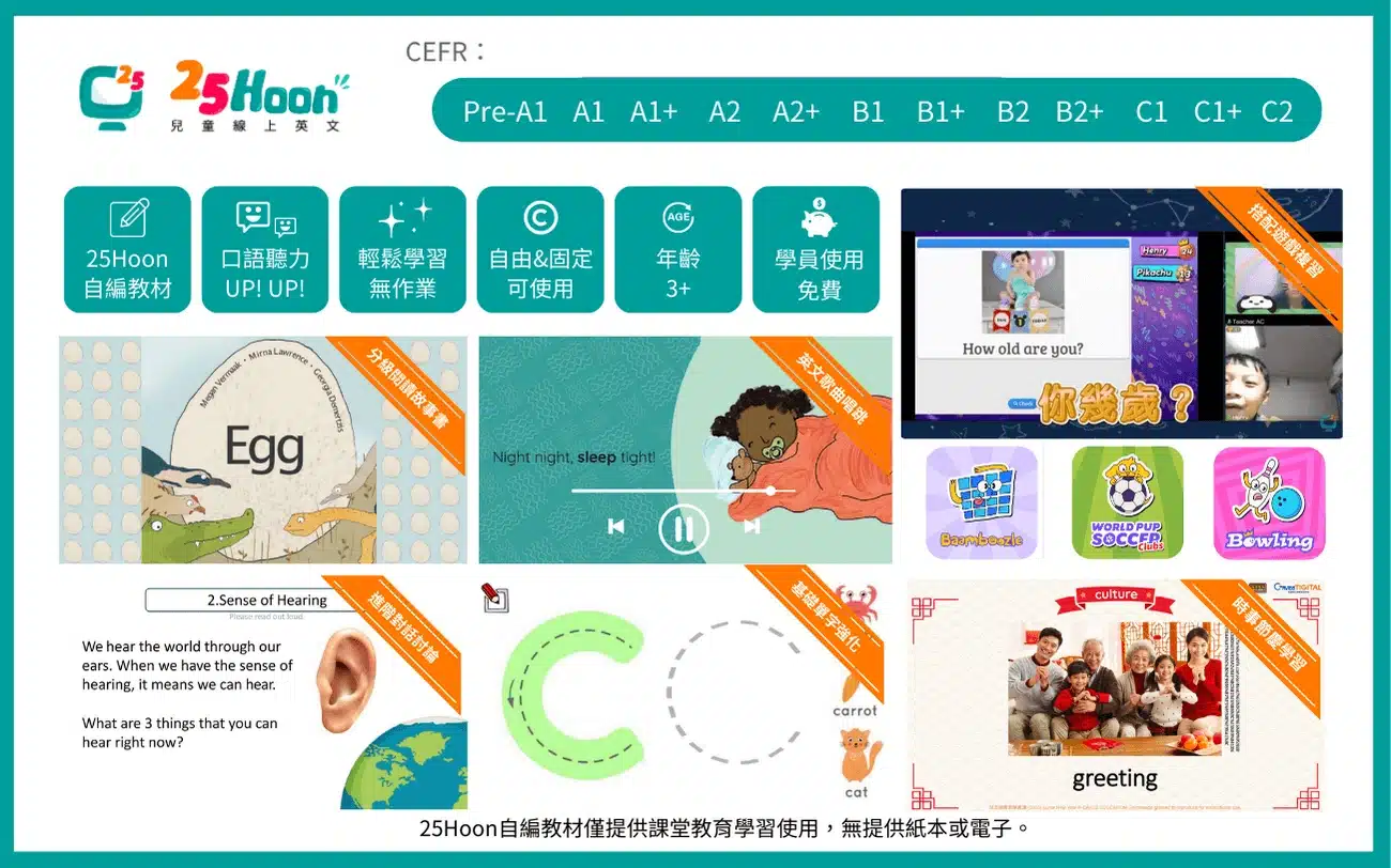 25hoon線上兒童英文自編教材