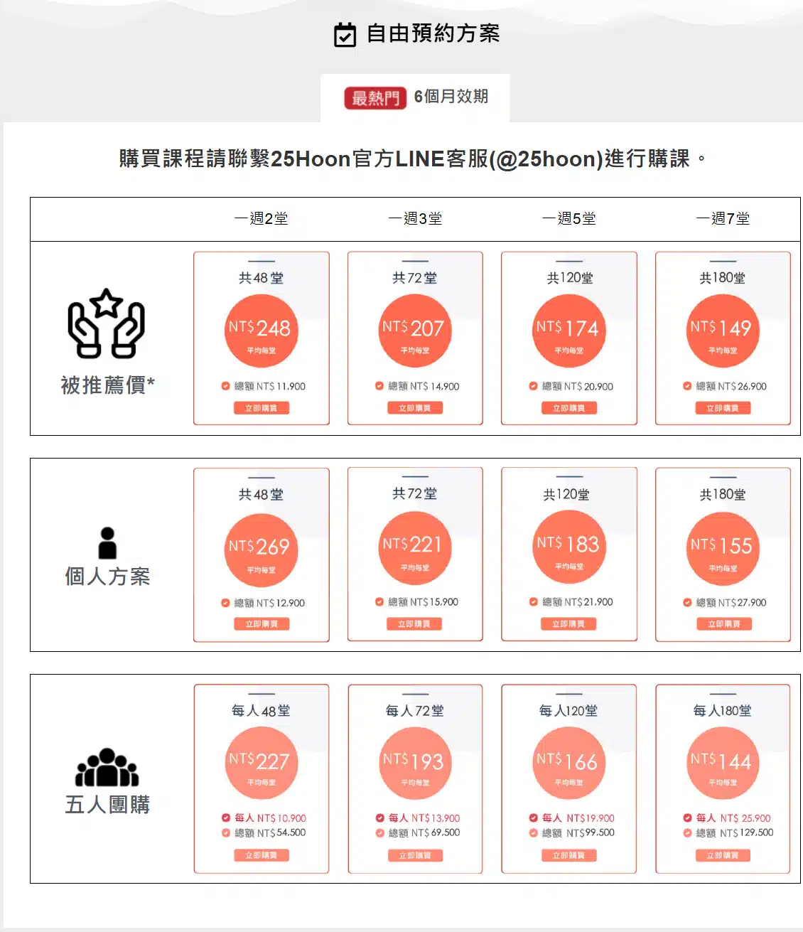 25hoon費用價格優惠